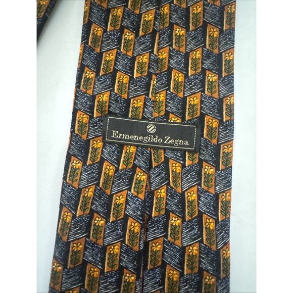 VINTAGE Ermenegildo Zegna Tie 100% Silk ITALY Made Necktie Business Formal Retro - Picture 7 of 10